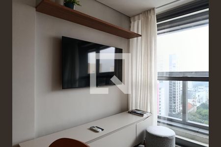 Sala/Cozinha integrados de apartamento à venda com 1 quarto, 32m² em Jardim Paulista, São Paulo
