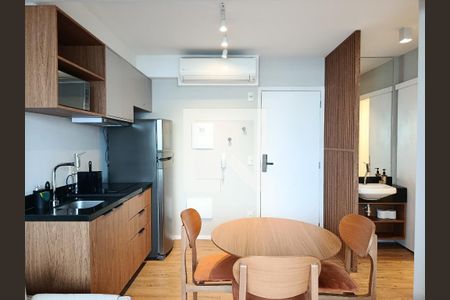 Sala/Cozinha integrados de apartamento à venda com 1 quarto, 32m² em Jardim Paulista, São Paulo