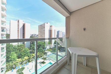 Varanda da Sala de apartamento para alugar com 1 quarto, 36m² em Santo Amaro, São Paulo