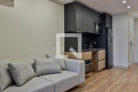 Sala/Cozinha de apartamento para alugar com 1 quarto, 44m² em Indianópolis, São Paulo