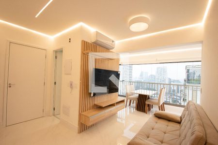Sala de estar de apartamento à venda com 1 quarto, 44m² em Pinheiros, São Paulo