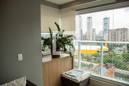 Varanda da Sala de apartamento à venda com 2 quartos, 62m² em Jardim Caravelas, São Paulo