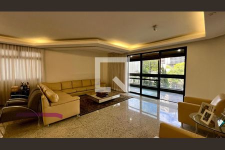 sala  de apartamento à venda com 4 quartos, 431m² em Lourdes, Belo Horizonte