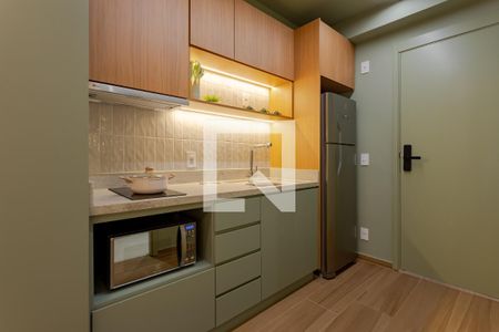 Cozinha de kitnet/studio para alugar com 1 quarto, 25m² em Vila Mariana, São Paulo