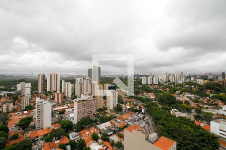 Vista da Sala e Cozinha de kitnet/studio à venda com 1 quarto, 27m² em Pinheiros, São Paulo