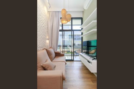 Sala de apartamento à venda com 1 quarto, 40m² em Santo Amaro, São Paulo
