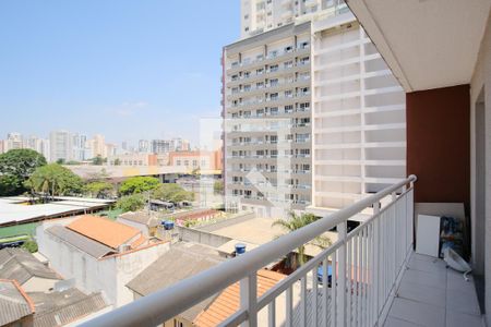 Varanda da sala e do quarto de apartamento para alugar com 1 quarto, 32m² em Tatuapé, São Paulo
