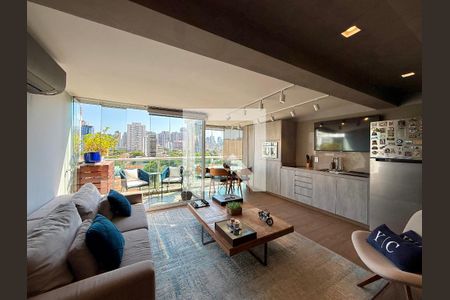 Sala de apartamento à venda com 1 quarto, 54m² em Brooklin, São Paulo