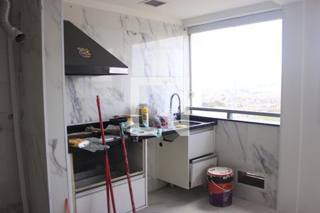 Sala com cozinha e espaço gourmet de apartamento para alugar com 2 quartos, 59m² em Picanço, Guarulhos