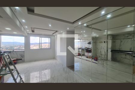 Sala com cozinha e espaço gourmet de apartamento para alugar com 2 quartos, 59m² em Picanço, Guarulhos