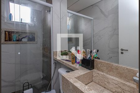 banheiro social_1 de apartamento à venda com 2 quartos, 56m² em Vila Caraguata, São Paulo