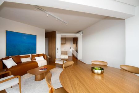 Sala de Estar e Jantar de apartamento para alugar com 1 quarto, 75m² em Pinheiros, São Paulo