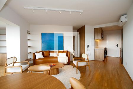 Sala de Estar e Jantar de apartamento para alugar com 1 quarto, 75m² em Pinheiros, São Paulo