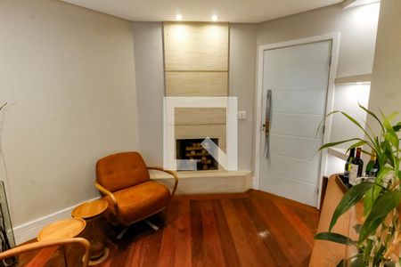 Detalhe Sala - lareira de apartamento à venda com 3 quartos, 140m² em Vila Andrade, São Paulo