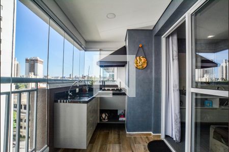 Varanda da Sala de apartamento à venda com 3 quartos, 83m² em Vila Assunção, Santo André