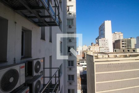 Vista da Sala/Cozinha de kitnet/studio para alugar com 1 quarto, 30m² em Centro Histórico, Porto Alegre
