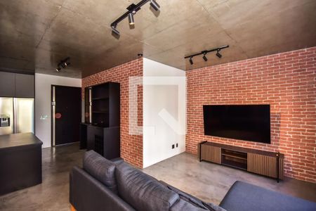Sala de apartamento para alugar com 1 quarto, 70m² em Panamby, São Paulo