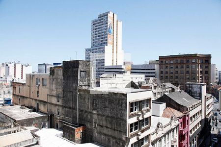 Studio - Sala / Quarto Vista de kitnet/studio para alugar com 1 quarto, 20m² em Centro Histórico, Porto Alegre