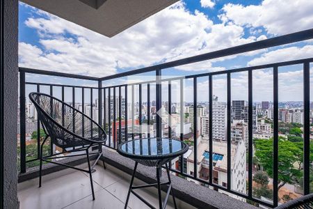 Sala/Cozinha - Varanda de apartamento para alugar com 1 quarto, 29m² em Pinheiros, São Paulo