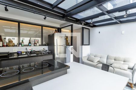 Sala/Cozinha de apartamento à venda com 1 quarto, 46m² em Vila Olímpia, São Paulo