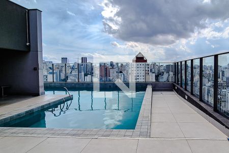 Área comum - Piscina de kitnet/studio para alugar com 1 quarto, 22m² em República, São Paulo
