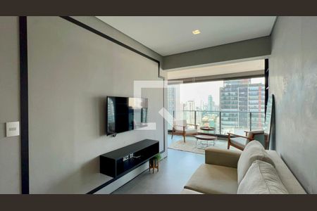 Sala de TV de apartamento à venda com 1 quarto, 71m² em Pinheiros, São Paulo
