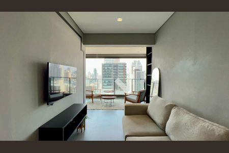 Sala de TV de apartamento à venda com 1 quarto, 71m² em Pinheiros, São Paulo