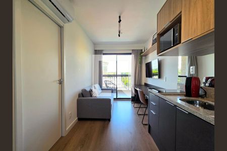 Sala/Cozinha de apartamento para alugar com 1 quarto, 28m² em Moema, São Paulo