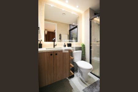 Banheiro da Suíte de kitnet/studio para alugar com 1 quarto, 28m² em Vila Olímpia, São Paulo