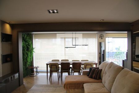 Sala com varanda gourmet integrada  de apartamento à venda com 4 quartos, 134m² em Vila Augusta, Guarulhos