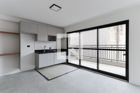 Sala e cozinha de apartamento para alugar com 1 quarto, 40m² em Jardim São Paulo, São Paulo