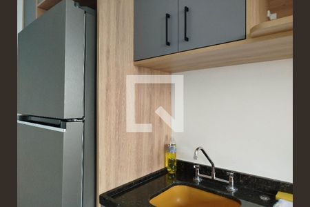 Studio - cozinha - geladeira de kitnet/studio para alugar com 1 quarto, 27m² em Vila Aricanduva, São Paulo