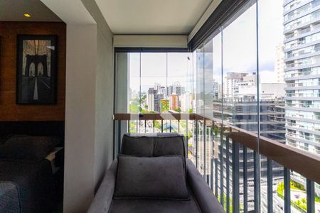 Varanda de kitnet/studio para alugar com 1 quarto, 25m² em Brooklin, São Paulo