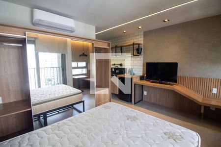 Sala / Quarto - Studio de kitnet/studio para alugar com 1 quarto, 25m² em Campo Belo, São Paulo