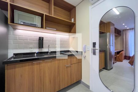 Cozinha de kitnet/studio para alugar com 1 quarto, 24m² em Vila Mariana, São Paulo