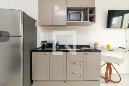 Cozinha de apartamento à venda com 1 quarto, 27m² em Campo Belo, São Paulo
