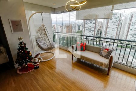 Varanda gourmet de apartamento à venda com 3 quartos, 129m² em Jardim Caboré, São Paulo