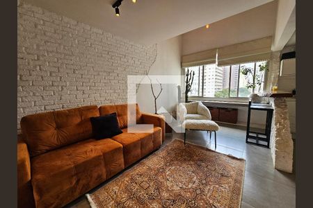 Sala de apartamento para alugar com 1 quarto, 55m² em Brooklin, São Paulo