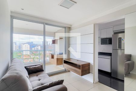 Sala de apartamento para alugar com 1 quarto, 48m² em Brooklin, São Paulo