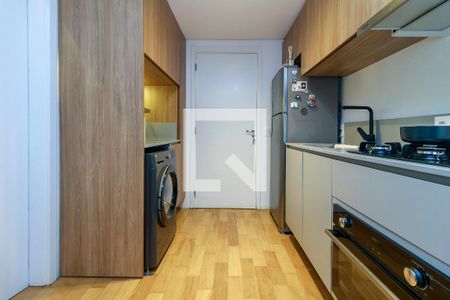 Cozinha de apartamento à venda com 1 quarto, 27m² em Jardim Caravelas, São Paulo