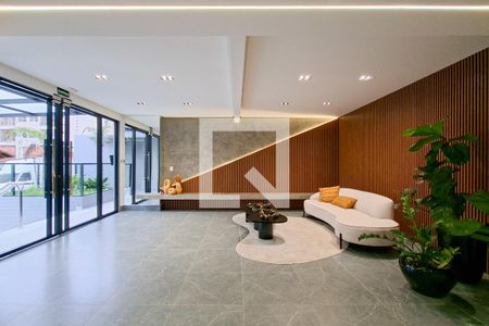Hall de entrada de apartamento para alugar com 1 quarto, 50m² em Vila Caiçara, Praia Grande