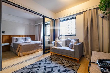 Sala/Cozinha de apartamento à venda com 1 quarto, 33m² em Jardim Paulista, São Paulo