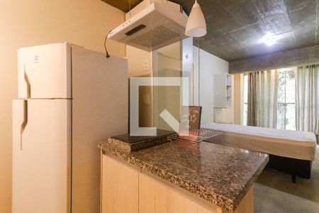 Quarto / Cozinha de kitnet/studio para alugar com 1 quarto, 28m² em Vila Indiana, São Paulo