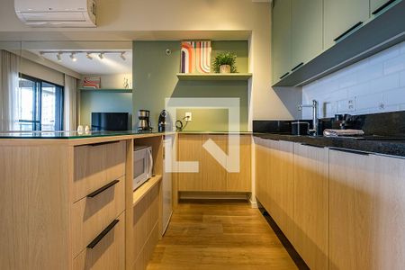 Sala/Cozinha de apartamento para alugar com 1 quarto, 43m² em Pinheiros, São Paulo