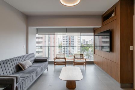 Sala de apartamento para alugar com 2 quartos, 66m² em Indianópolis, São Paulo