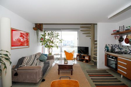 Ambientes Integrados (Sala de Estar, Jantar e Cozinha) de apartamento à venda com 1 quarto, 60m² em Pinheiros, São Paulo