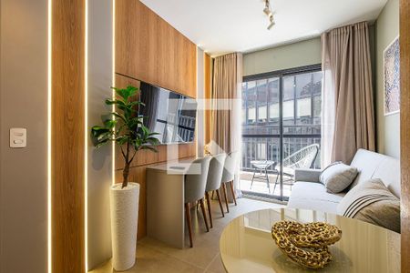 Sala/Cozinha de apartamento à venda com 1 quarto, 27m² em Pinheiros, São Paulo