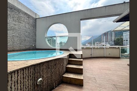 Cobertura - piscina com vista para o Cristo Redentor de apartamento para alugar com 4 quartos, 170m² em Humaitá, Rio de Janeiro