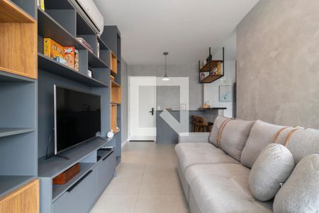 Sala  de apartamento para alugar com 1 quarto, 48m² em Indianópolis, São Paulo