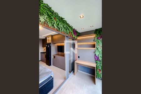 Varanda de kitnet/studio para alugar com 1 quarto, 22m² em Paraíso, São Paulo